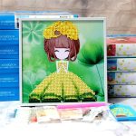 A természet lánya gyémántszemes kirakó gyerekeknek kerettel részben kirakható