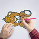 Gyémántszemes kirakó mackós kis lámpa