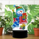 Gyémántszemes kirakó hóemberes kis lámpa