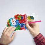 Gyémántszemes kirakó hóemberes kis lámpa