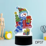 Gyémántszemes kirakó hóemberes kis lámpa