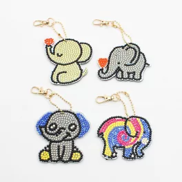 Kis elefánt gyémántszemes kirakó kulcstartók 