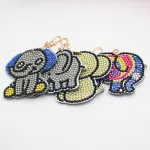 Kis elefánt gyémántszemes kirakó kulcstartók 