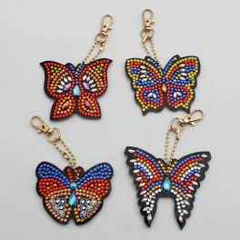 Pillangós gyémántszemes kirakó kulcstartók 