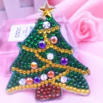Karácsonyfás kesztyűs gyémántszemmel kirakható kulcstartók