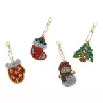 Karácsonyfás kesztyűs gyémántszemmel kirakható kulcstartók