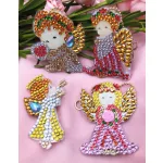 Angyalkás gyémántszemes kirakó kulcstartók 