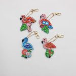 Flamingós gyémántszemes kulcstartó kirakó készlet