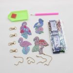 Flamingós gyémántszemes kulcstartó kirakó készlet