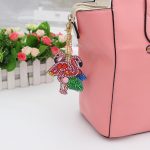 Flamingós gyémántszemes kulcstartó kirakó készlet