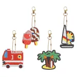 Tűzoltó Pálmafa jégkrém gyémántszemmel kirakható kulcstartók