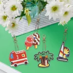 Tűzoltó Pálmafa jégkrém gyémántszemmel kirakható kulcstartók