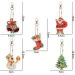 Karácsonyi hóemberes csengettyűs gyémántszemmel kirakható kulcstartók