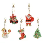 Karácsonyi hóemberes csengettyűs gyémántszemmel kirakható kulcstartók