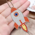 Űrutazás gyémántszemmel kirakható kulcstartók