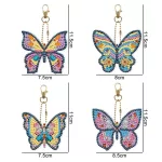 Lepkék gyémántszemmel kirakható kulcstartók