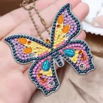 Lepkék gyémántszemmel kirakható kulcstartók