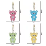 Macik gyémántszemmel kirakható kulcstartók