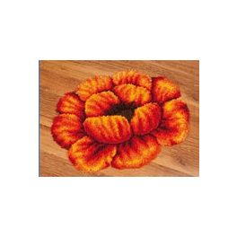 Narancssárga virág subaszőnyeg kézimunka készlet