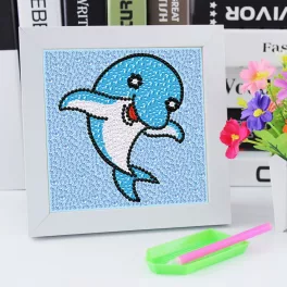   Delfin gyémántszemes kirakó kristály gyöngyökkel gyerekeknek 