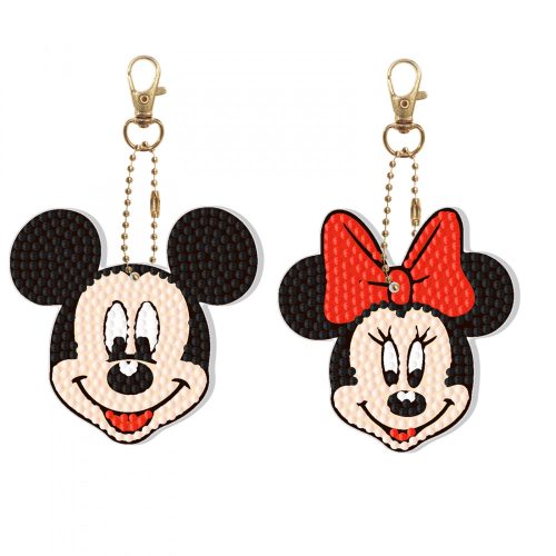 Mickey és Minnie gyémántszemes kirakó világítós kulcstartók 