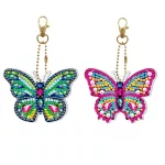 Pillangós mindkét oldalon kirakható gyémántszemes kirakó világító kulcstartók 