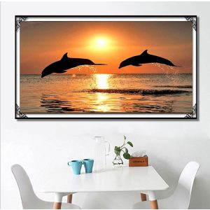 Delfin kör alakú kreatív gyémánt kirakó Delfin kör alakú kreatív gyémánt kirakó