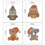 Mikulás Hóember Ünnepi gyémántszemes kirakó kulcstartók 