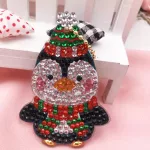 Mikulás Hóember Ünnepi gyémántszemes kirakó kulcstartók 