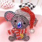 Mikulás Hóember Ünnepi gyémántszemes kirakó kulcstartók 