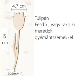 Fa Alap Kreatív Alkotáshoz - Tulipán 15x4,7 cm