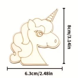 Fa Alap Kreatív Alkotáshoz –Unikornis mellszobor 6x8 cm