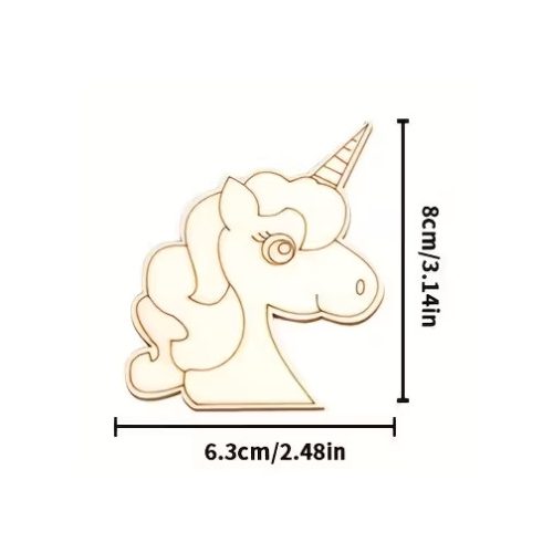Fa Alap Kreatív Alkotáshoz –Unikornis mellszobor 6x8 cm