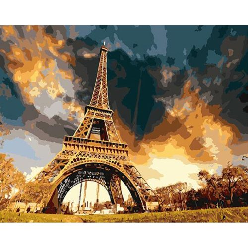 Eiffel torony négyzet alakú kreatív gyémánt kirakó 30x40