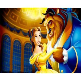   Szépség és a Szörnyeteg négyzet alakú kreatív gyémánt kirakó 30x40
