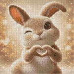 Maci szeretet négyzet alakú Gyémántszemes kirakó 30x30