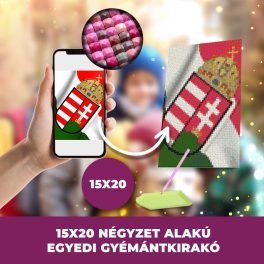   Gyémánt kirakó saját fotóról négyzet alakú gyémántszemekkel 15x20cm