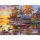 Kenuk a tavon négyzet alakú kreatív gyémánt kirakó 30x40