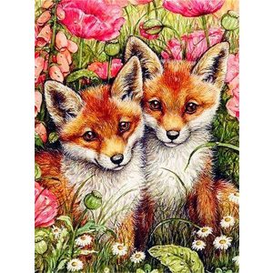 Kis rókák Négyzet alakú Gyémántszemes kirakó 30x40 Kis rókák Négyzet alakú Gyémántszemes kirakó 30x40