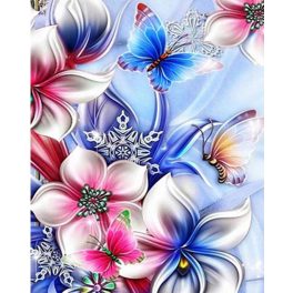 Virágok négyzet alakú kreatív gyémánt kirakó 30x40