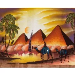   Naplemente a piramisoknál négyzet alakú kreatív gyémánt kirakó 40x50