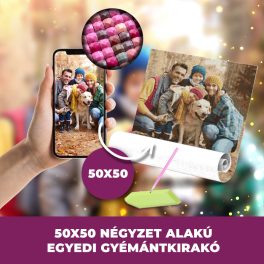   Gyémánt kirakó saját fotóról négyzet alakú gyémántszemekkel 50x60cm