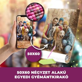   Gyémánt kirakó saját fotóról négyzet alakú gyémántszemekkel 50x70cm