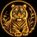 Kínai horoszkóp – Tigris négyzet alakú kreatív gyémánt kirakó 40x40