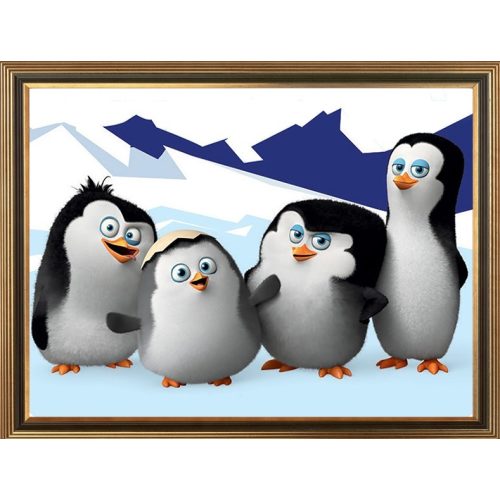 Pingvinek Négyzet alakú Gyémántszemes kirakó 30x30