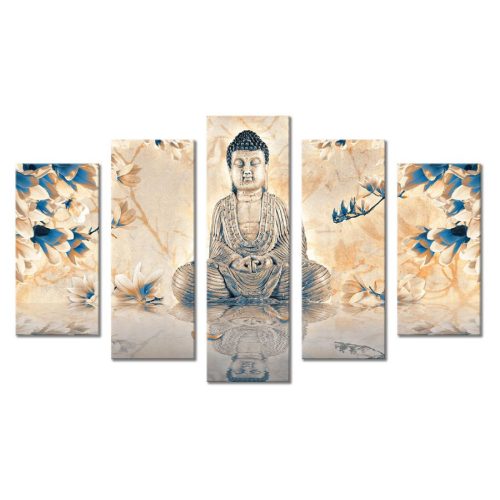 Buddha öt részes gyémántszemes kirakó négyzet alakú gyémántszemekkel
