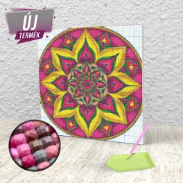   Vászon mandala 8 mintával maradék Négyzet alakú gyémántszemek felhasználásához
