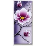 Virágok lila háttérrel négyzet alakú kreatív gyémánt kirakó 39x99