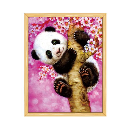 Panda festés és gyémántszemes kreatív 40x50 cm-es hibrid kép