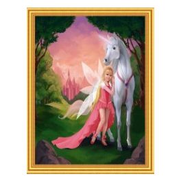   Tündér lóval festés és gyémántszemes kreatív 40x50 cm-es hibrid kép